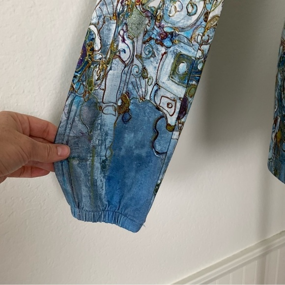 Simply Art By Dolcezza Button Front Short Womens XS Stretch Art Collar Geometric - Picture 12 of 17